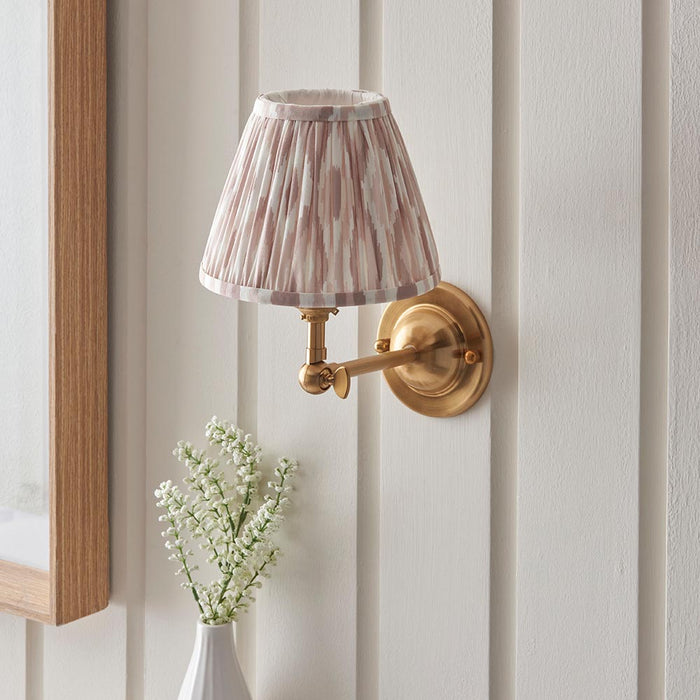 Dome Wing And Ikat 16cm Neutral Shade Wall Light In Brushed Aged Brass