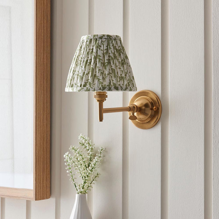 Dome Fold And Leaf 16cm Herb Garden Green Shade Wall Light In Brushed Aged Brass