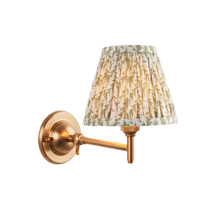 Dome Fold And Leaf 16cm Herb Garden Green Shade Wall Light In Brushed Aged Brass