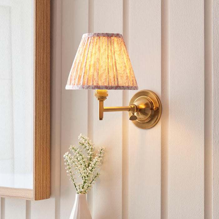 Dome Fold And Leaf 16cm Peachy Keen Shade Wall Light In Brushed Aged Brass