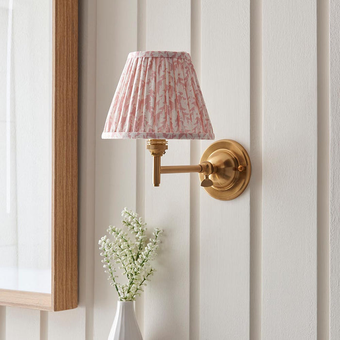 Dome Fold And Leaf 16cm Peachy Keen Shade Wall Light In Brushed Aged Brass