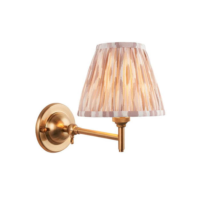 Dome Fold And Ikat 16cm Neutral Shade Wall Light In Brushed Aged Brass
