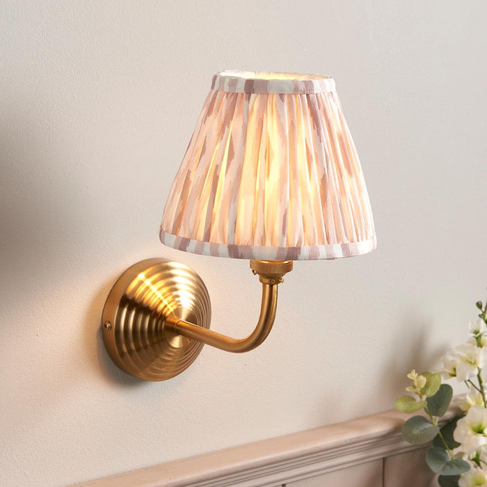 Obelisk Arc And Ikat 16cm Neutral Shade Wall Light In Brushed Aged Brass