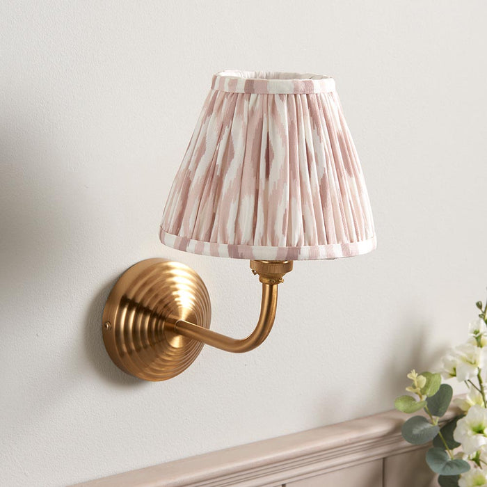 Obelisk Arc And Ikat 16cm Neutral Shade Wall Light In Brushed Aged Brass