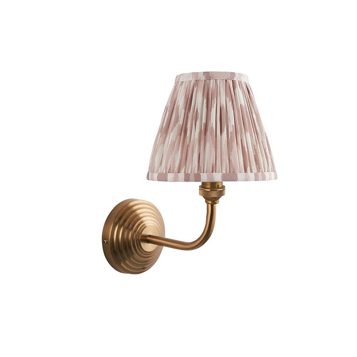 Obelisk Arc And Ikat 16cm Neutral Shade Wall Light In Brushed Aged Brass