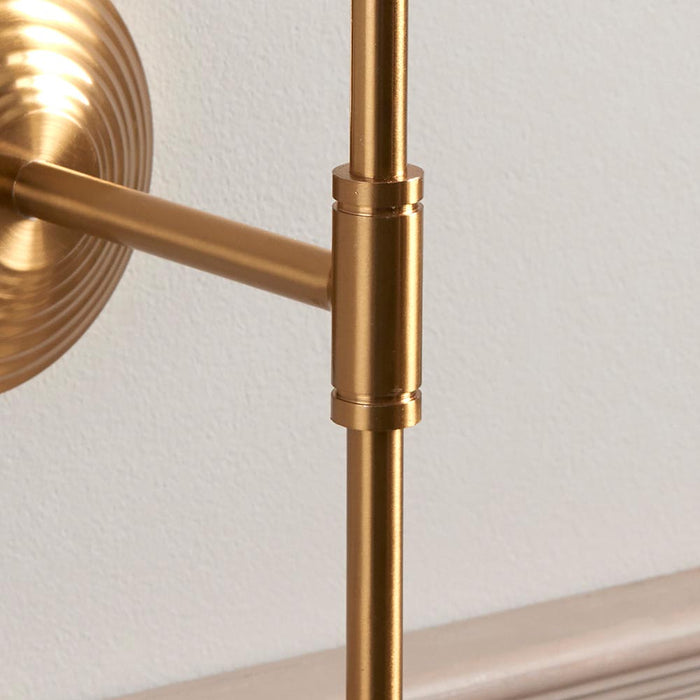 Obelisk T Bar And Leaf 16cm Herb Garden Green Shade Wall Light In Brushed Aged Brass