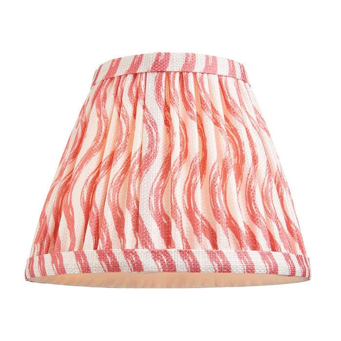 Obelisk T Bar And Ripple 16cm Coral Pink Shade Wall Light In Brushed Aged Brass