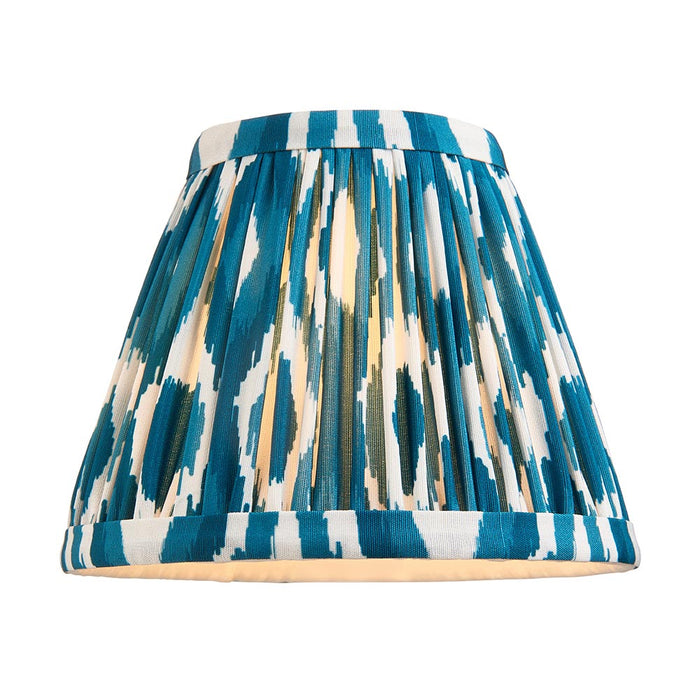 Obelisk T Bar And Ikat 16cm Marlin Blue Shade Wall Light In Brushed Aged Brass