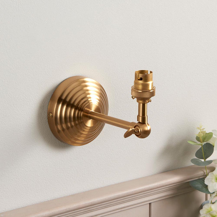 Obelisk Wing And Leaf 16cm Pearl Grey Shade Wall Light In Brushed Aged Brass