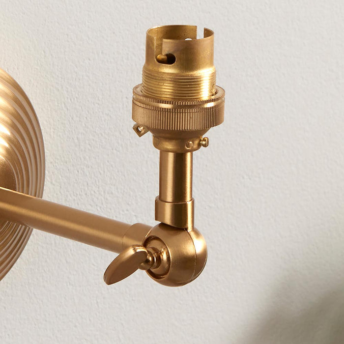 Obelisk Wing And Leaf 16cm Herb Garden Green Shade Wall Light In Brushed Aged Brass