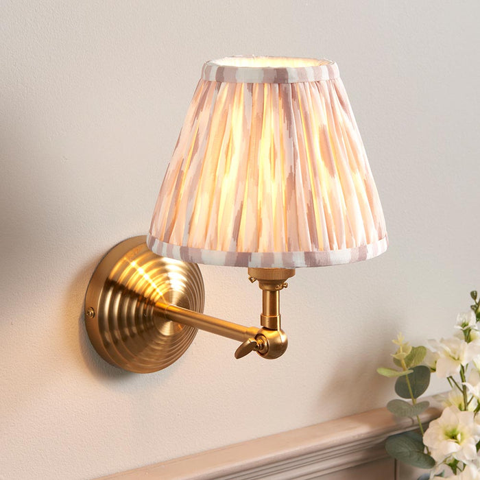 Obelisk Wing And Ikat 16cm Neutral Shade Wall Light In Brushed Aged Brass