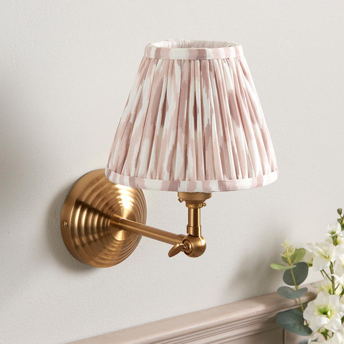 Obelisk Wing And Ikat 16cm Neutral Shade Wall Light In Brushed Aged Brass