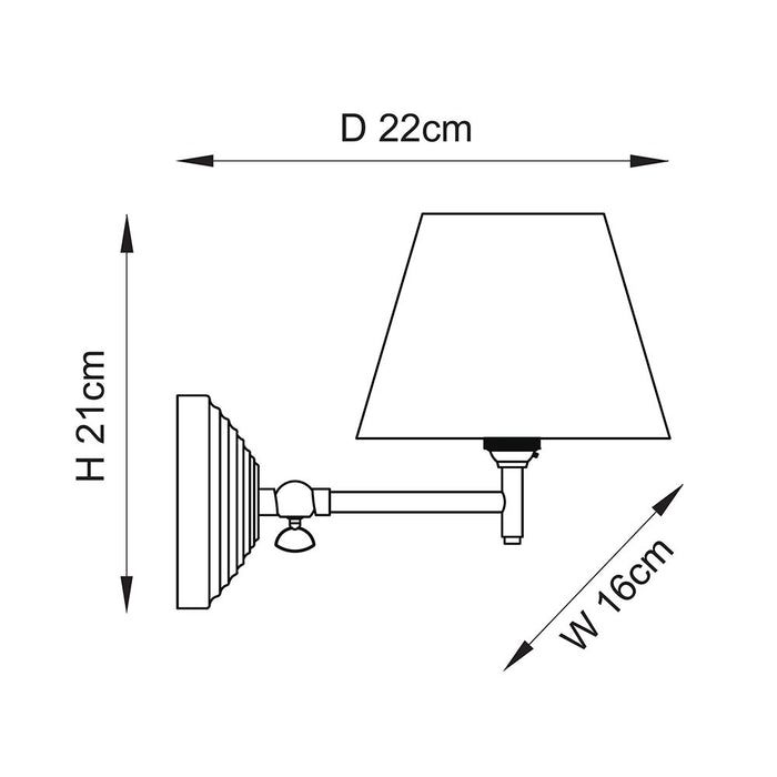 Obelisk Fold And Ripple 16cm Marlin Blue Shade Wall Light In Brushed Aged Brass