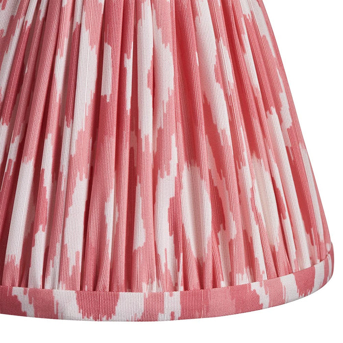 Obelisk Fold And Ikat 16cm Coral Pink Shade Wall Light In Brushed Aged Brass