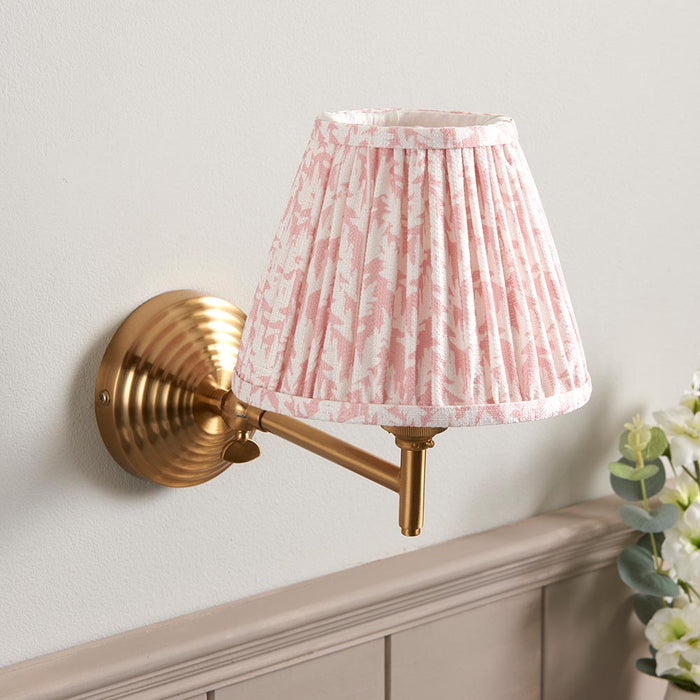 Obelisk Fold And Leaf 16cm Peachy Keen Shade Wall Light In Brushed Aged Brass