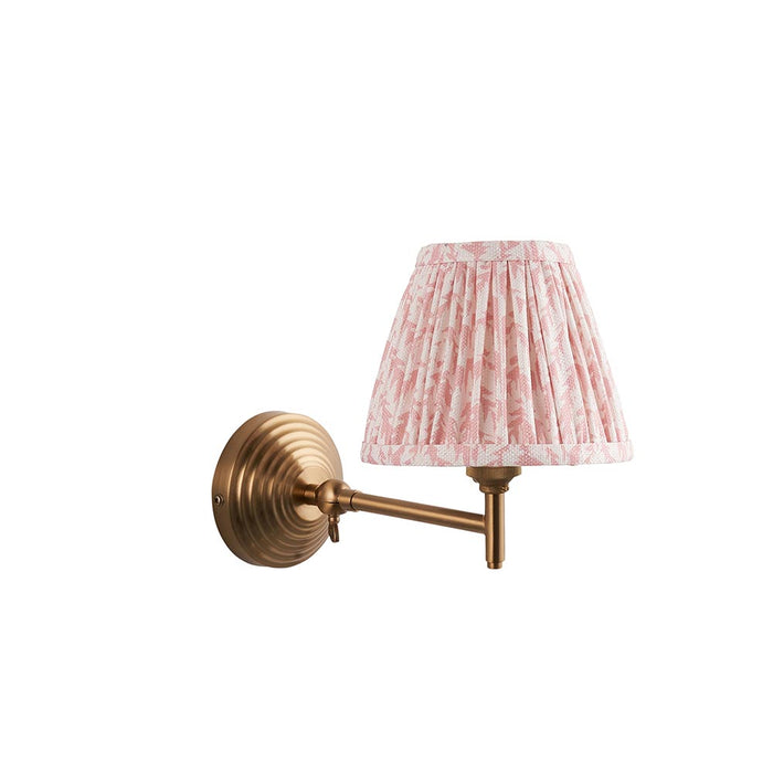 Obelisk Fold And Leaf 16cm Peachy Keen Shade Wall Light In Brushed Aged Brass
