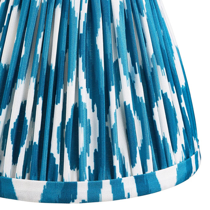 Obelisk Fold And Ikat 16cm Marlin Blue Shade Wall Light In Brushed Aged Brass