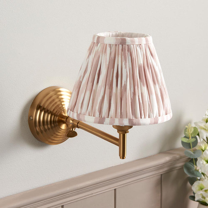 Obelisk Fold And Ikat 16cm Neutral Shade Wall Light In Brushed Aged Brass