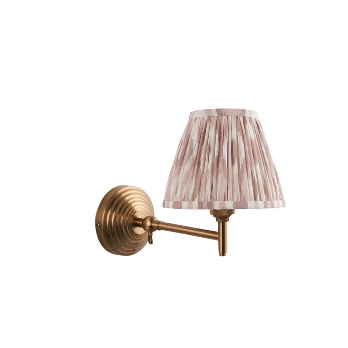Obelisk Fold And Ikat 16cm Neutral Shade Wall Light In Brushed Aged Brass