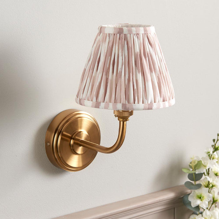 Step Arc And Ikat 16cm Neutral Shade Wall Light In Brushed Aged Brass