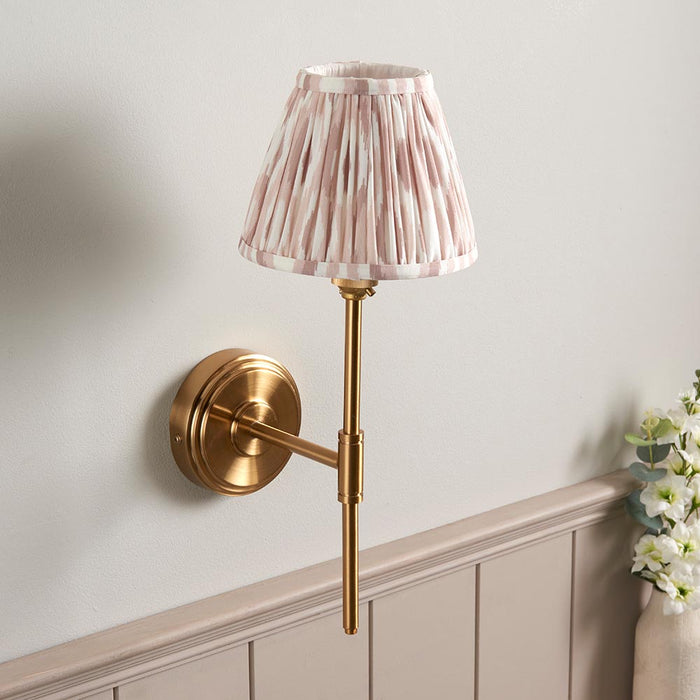 Step T Bar And Ikat 16cm Neutral Shade Wall Light In Brushed Aged Brass