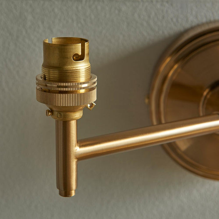 Step Fold And Ripple 16cm Pearl Grey Shade Wall Light In Brushed Aged Brass