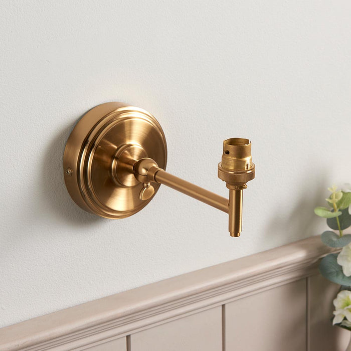 Step Fold And Zigzag 16cm Apricot Orange Shade Wall Light In Brushed Aged Brass