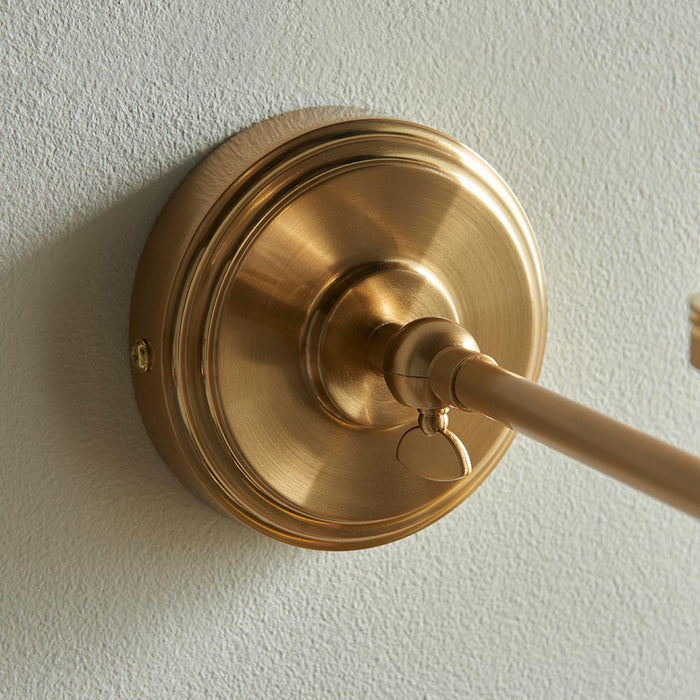 Step Fold And Ikat 16cm Neutral Shade Wall Light In Brushed Aged Brass