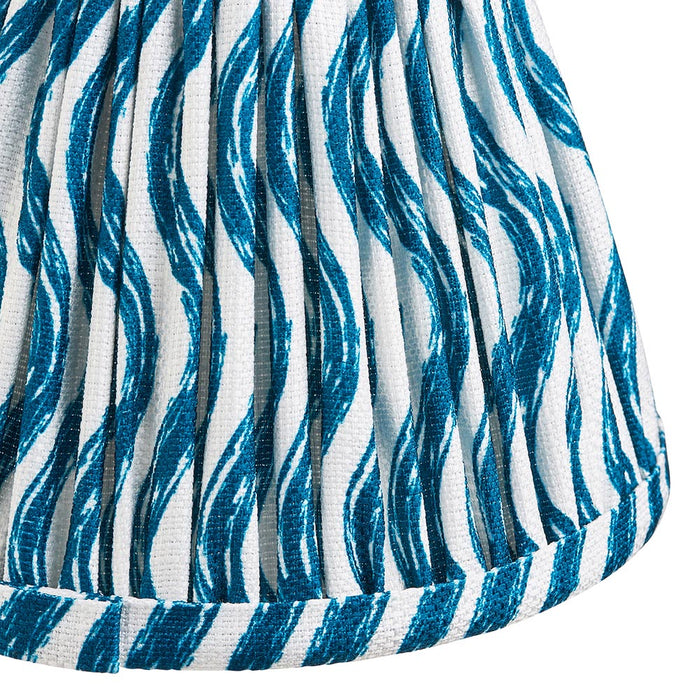 Wood T Bar And Ripple 16cm Marlin Blue Shade Wall Light In Brushed Aged Brass