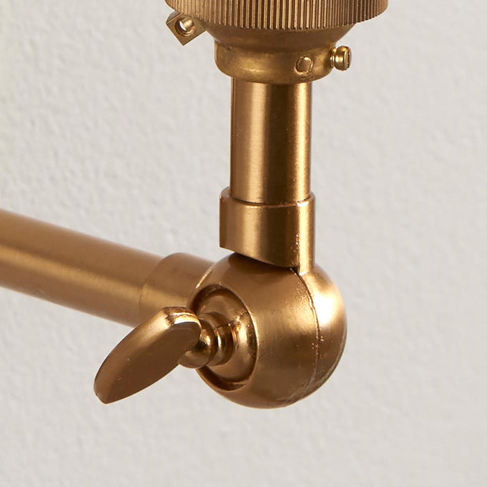 Wood Wing And Ripple 16cm Marlin Blue Shade Wall Light In Brushed Aged Brass