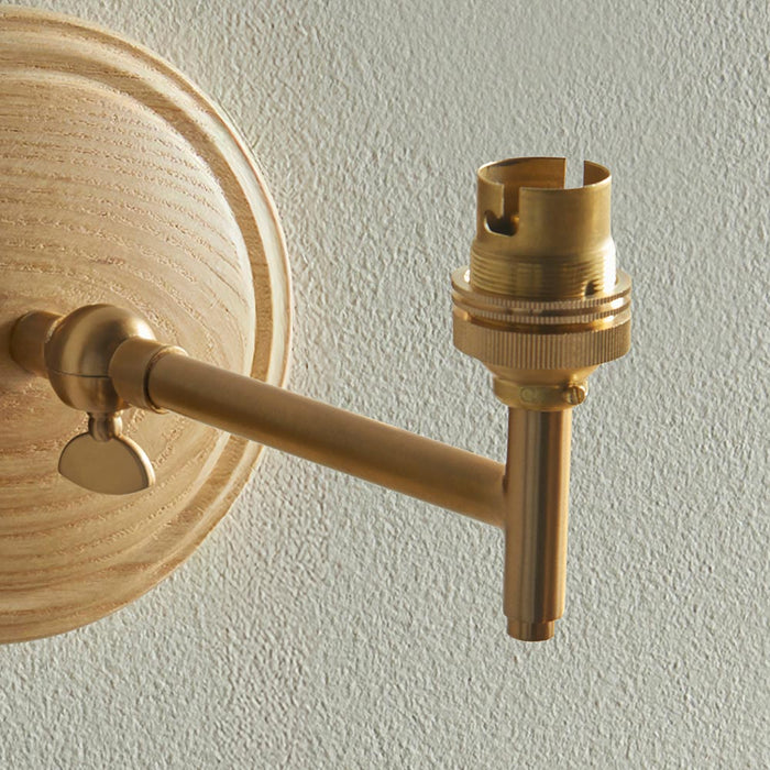 Wood Fold And Ikat 16cm Marlin Blue Shade Wall Light In Brushed Aged Brass