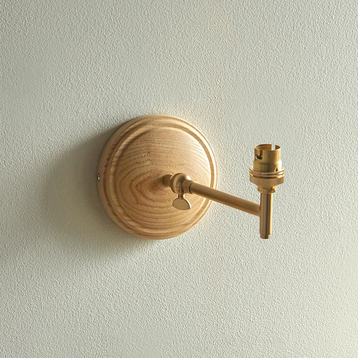 Wood Fold And Ikat 16cm Yellow And Jade Shade Wall Light In Brushed Aged Brass