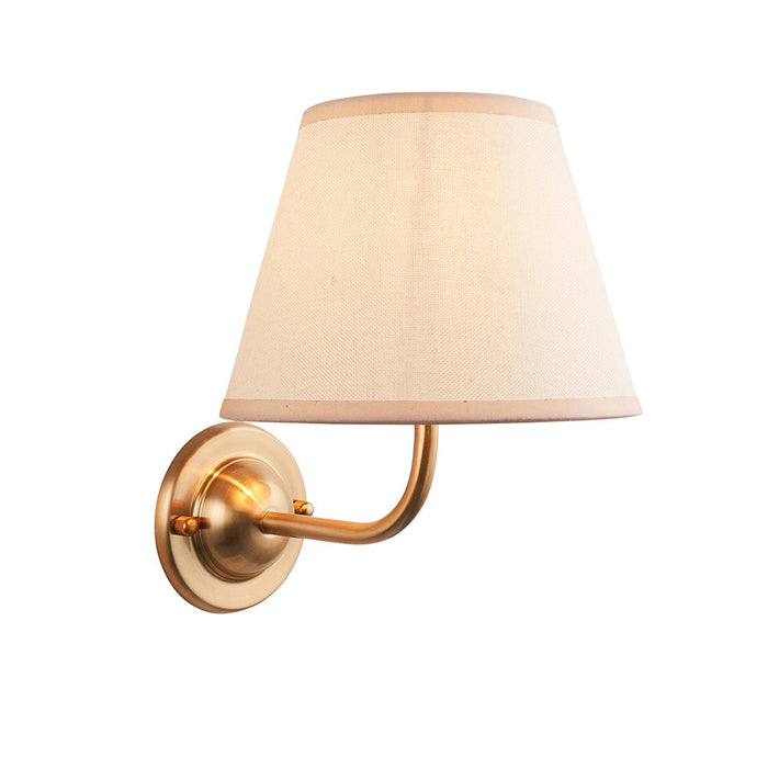 Dome Arc And Ivy 20cm Vintage White Shade Wall Light In Brushed Aged Brass