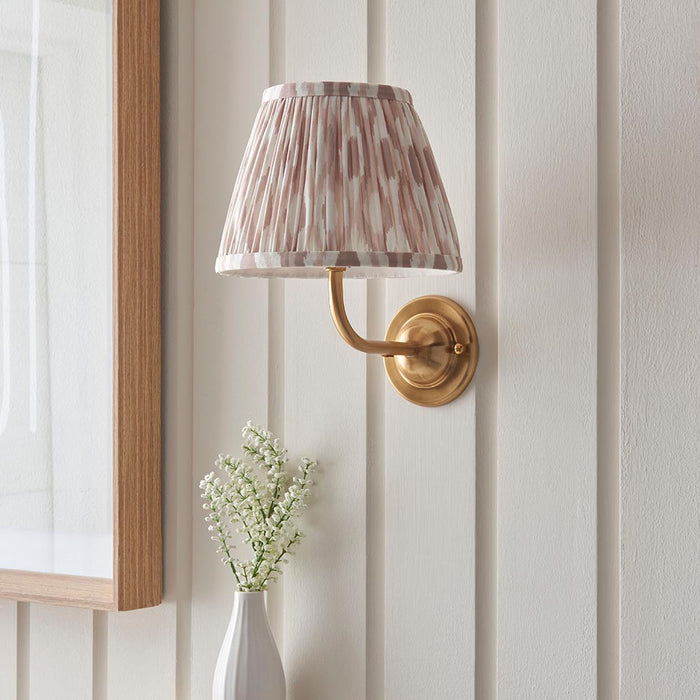 Dome Arc And Ikat 20cm Neutral Shade Wall Light In Brushed Aged Brass