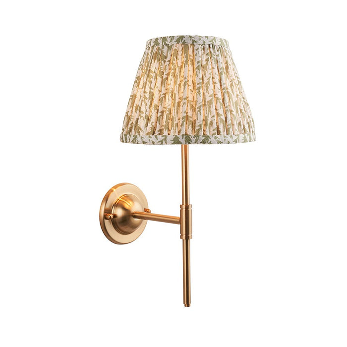 Dome T Bar And Leaf 20cm Herb Garden Green Shade Wall Light In Brushed Aged Brass