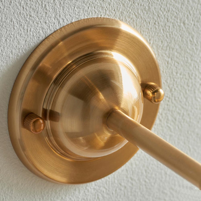 Dome T Bar And Ikat 20cm Pearl Grey Shade Wall Light In Brushed Aged Brass
