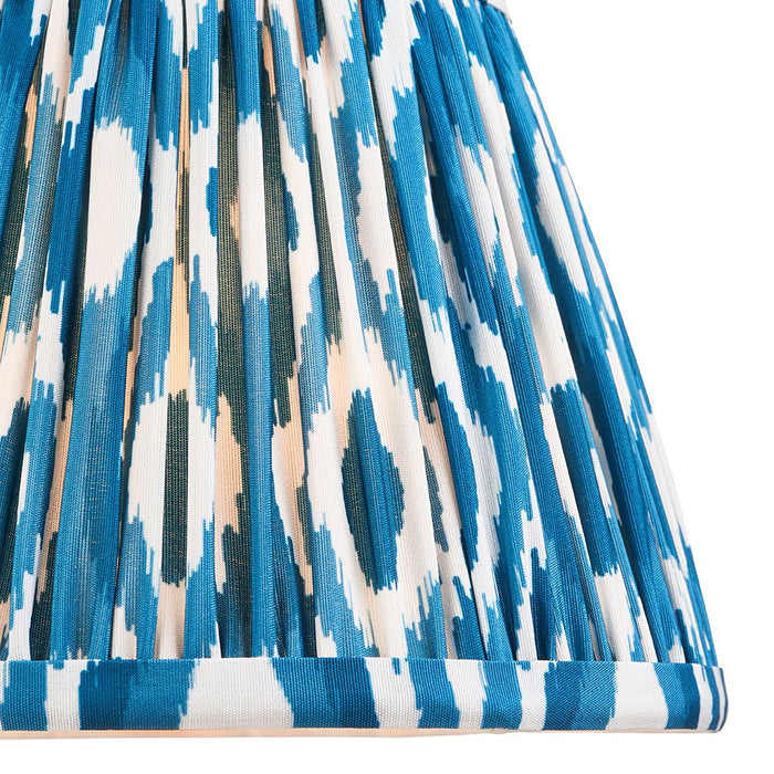 Dome T Bar And Ikat 20cm Marlin Blue Shade Wall Light In Brushed Aged Brass