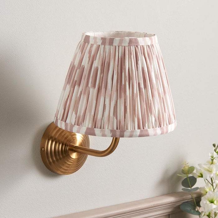 Obelisk Arc And Ikat 20cm Neutral Shade Wall Light In Brushed Aged Brass