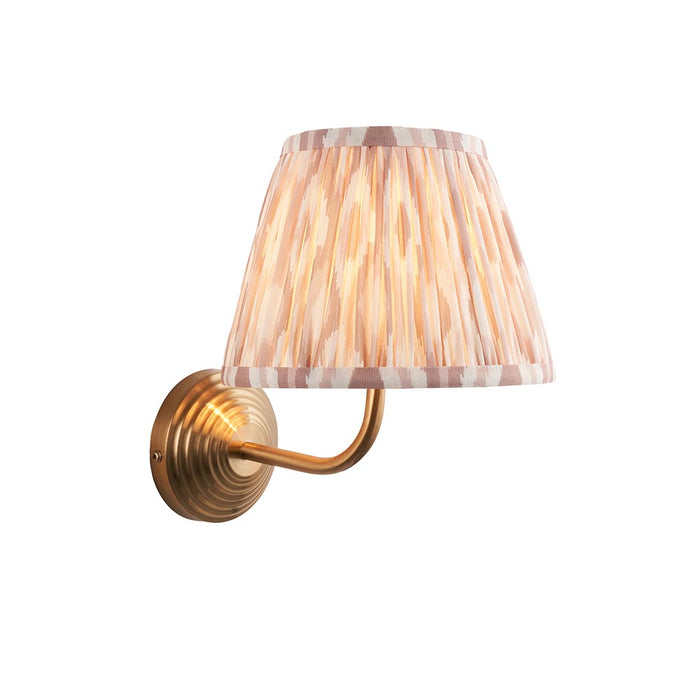 Obelisk Arc And Ikat 20cm Neutral Shade Wall Light In Brushed Aged Brass