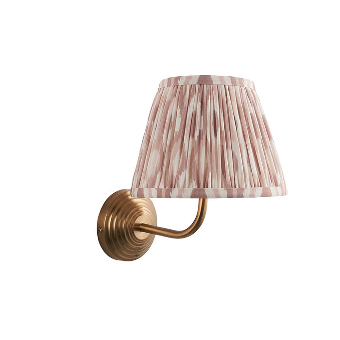 Obelisk Arc And Ikat 20cm Neutral Shade Wall Light In Brushed Aged Brass