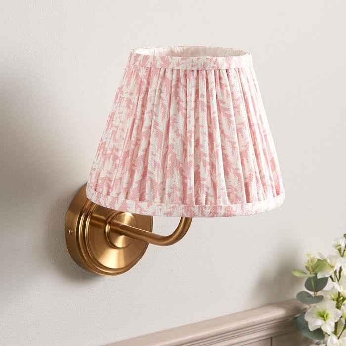 Step Arc And Leaf 20cm Peachy Keen Shade Wall Light In Brushed Aged Brass