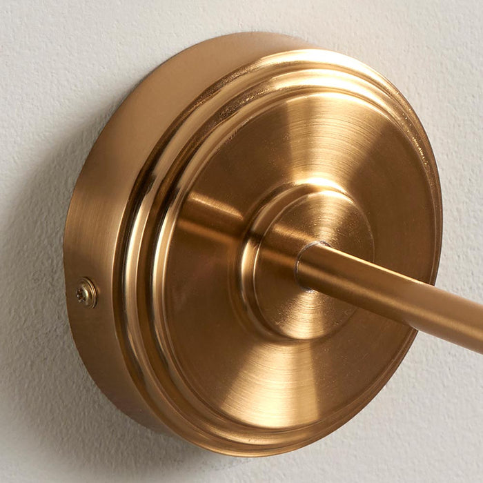 Step Arc And Ripple 20cm Pearl Grey Shade Wall Light In Brushed Aged Brass