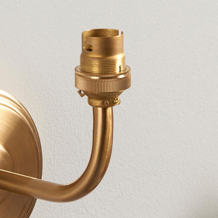 Step Arc And Ikat 20cm Marlin Blue Shade Wall Light In Brushed Aged Brass