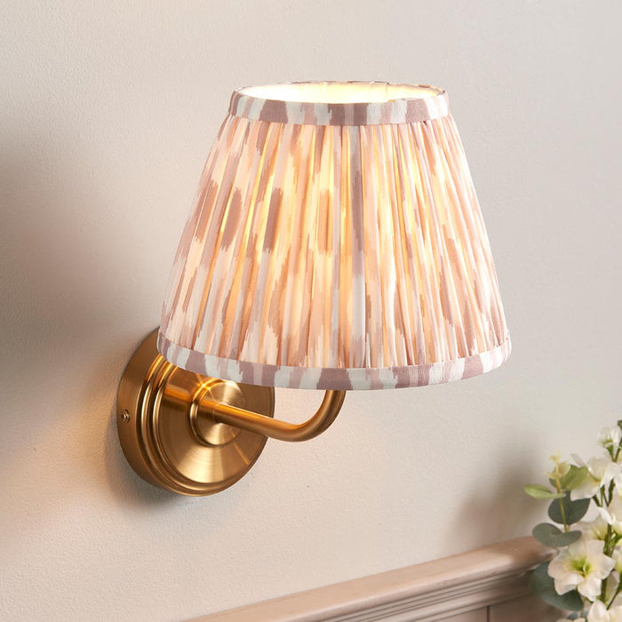 Step Arc And Ikat 20cm Neutral Shade Wall Light In Brushed Aged Brass