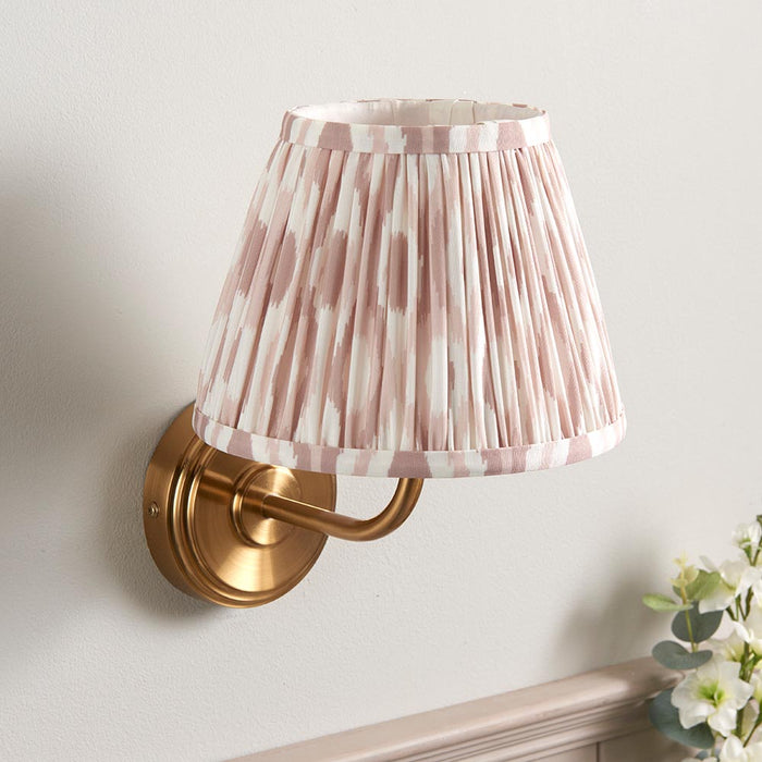 Step Arc And Ikat 20cm Neutral Shade Wall Light In Brushed Aged Brass