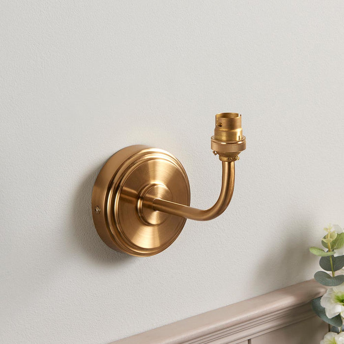 Step Arc And Ikat 20cm Neutral Shade Wall Light In Brushed Aged Brass