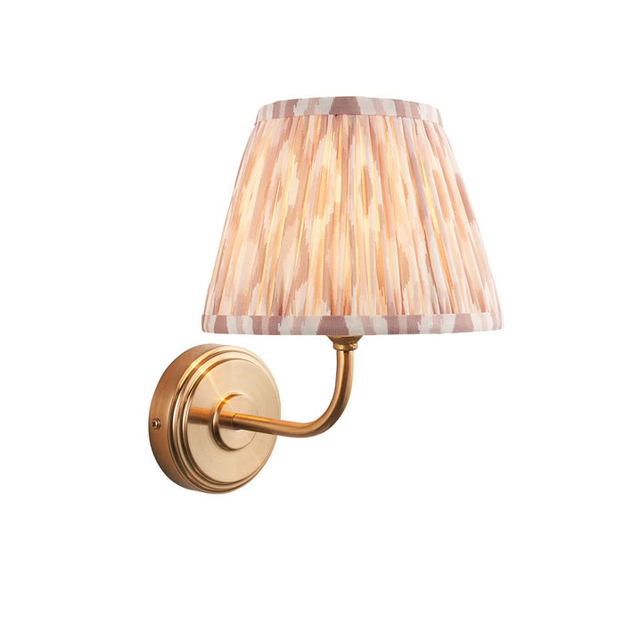 Step Arc And Ikat 20cm Neutral Shade Wall Light In Brushed Aged Brass