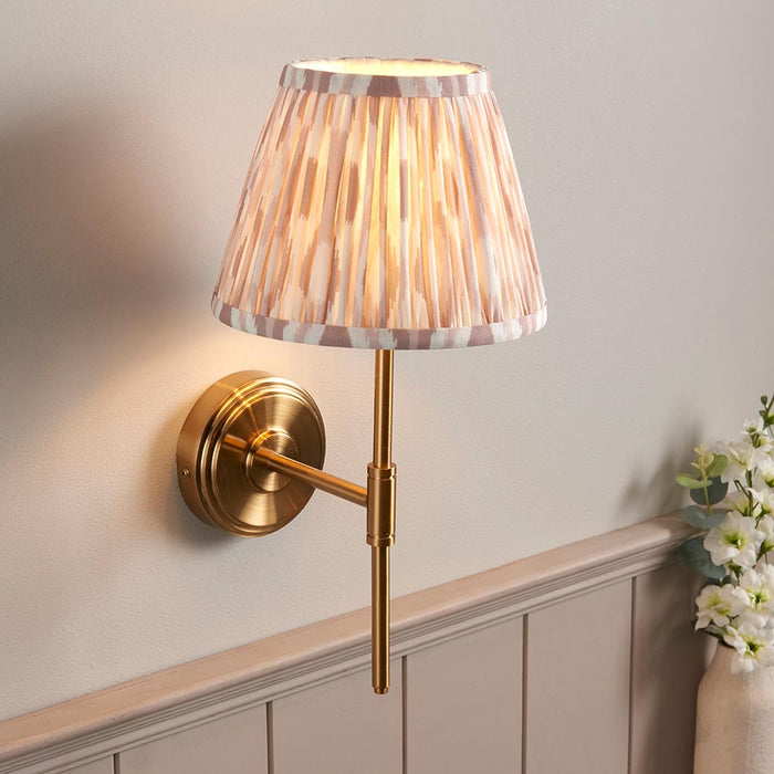 Step T Bar And Ikat 20cm Neutral Shade Wall Light In Brushed Aged Brass