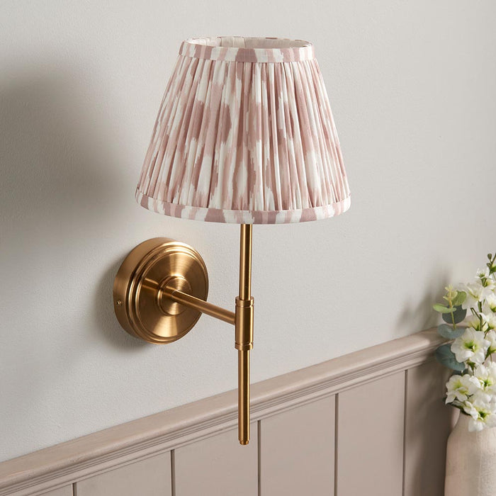 Step T Bar And Ikat 20cm Neutral Shade Wall Light In Brushed Aged Brass