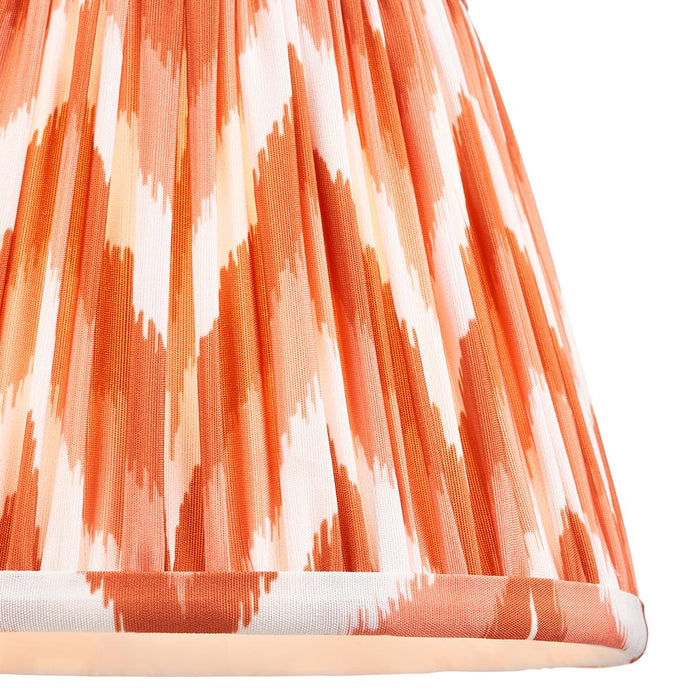 Wood Arc And Zigzag 20cm Apricot Orange Shade Wall Light In Brushed Aged Brass